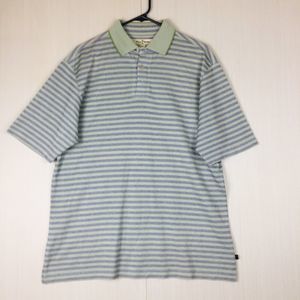 TOMMY BAHAMA Men Green Blue Knit Polo Tropical Beach Silk & Cotton Shirt M